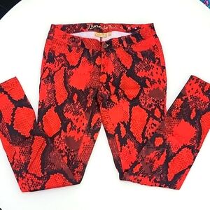 Princess Vera Wang red python pants